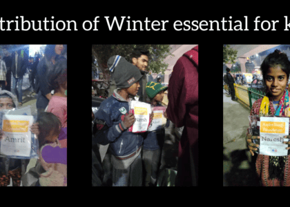 distribution of winter essential for kids in delhi by best ngo of delhi